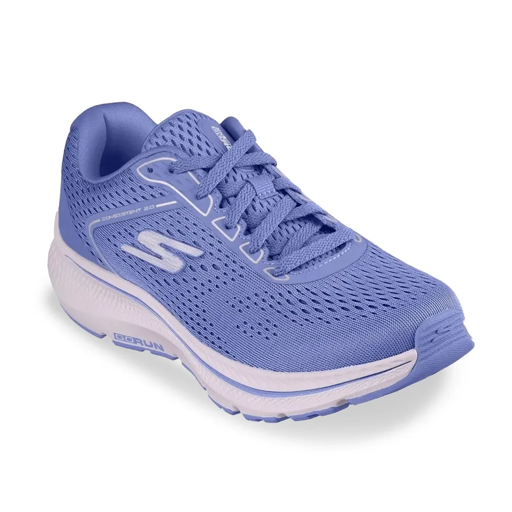 Tênis Skechers Go Run Consistent 2.0 lilás feminino vista lateral direita com fundo branco